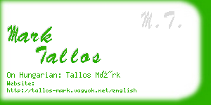 mark tallos business card